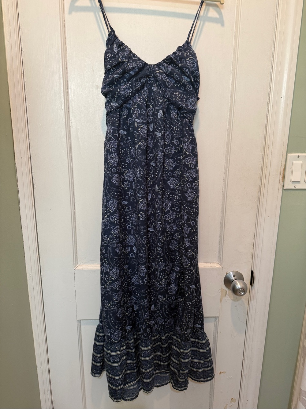 Ruched open back floral boho maxi dress
